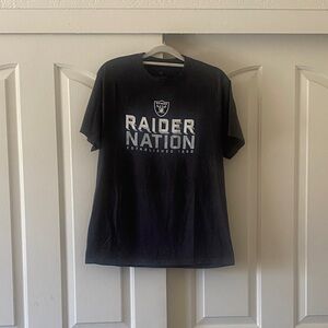 FANATICS RAIDERS Black Raider Nation T-Shirt. Size M
